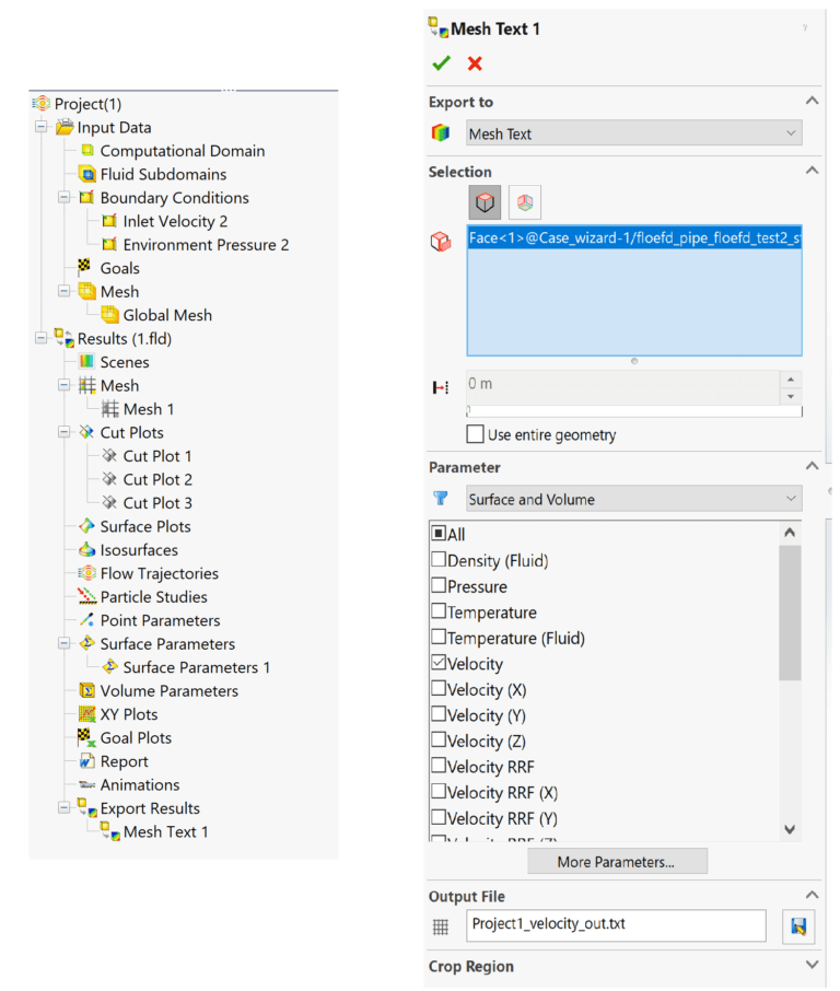 mesh text mapped data FLOEFD|data floefd simuation|delimitet data floefd|Simuation results FLOEFD pipe|inlet BC table FLOEFD|mapped results FLOEFD