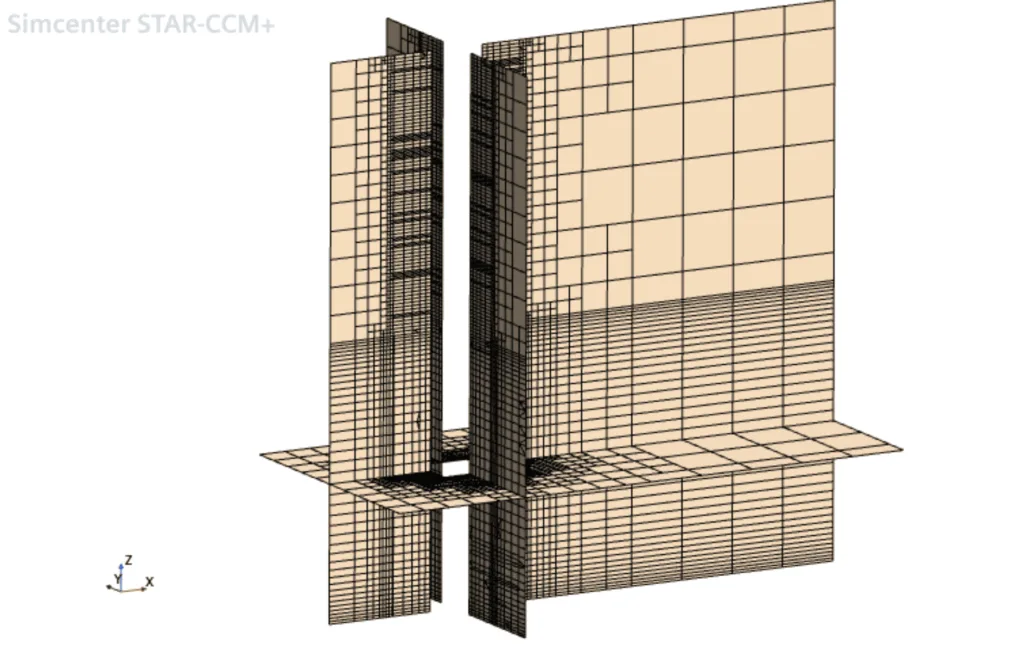 1 Mesh around rod solved both domains