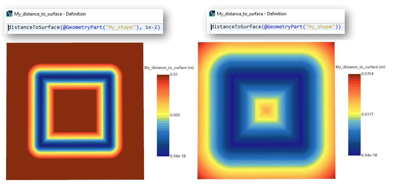 distance to surface max