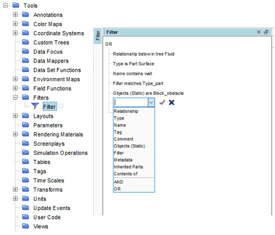 1 show filter in tree