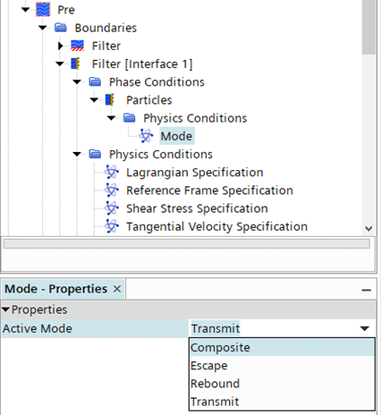 Selecting Composite Phase Condition as Boundary Interaction Mode