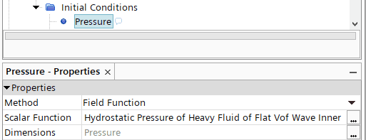 Initial pressure condition for Option 2