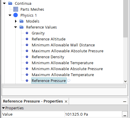 Reference pressure for Option 1