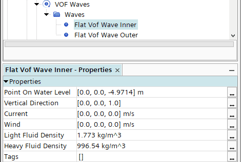 Settings for Flat VOF Wave Inner
