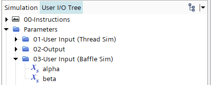 User input for baffle simulation