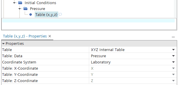 Table data selection