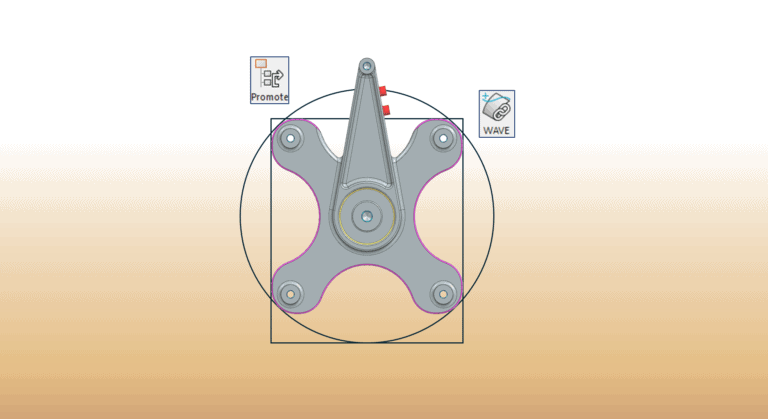 Idealized part file showing Promote and WAVE-link operation buttons