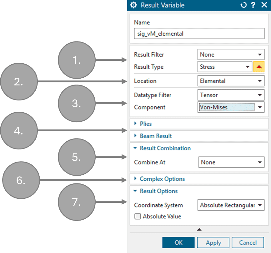 restult variable