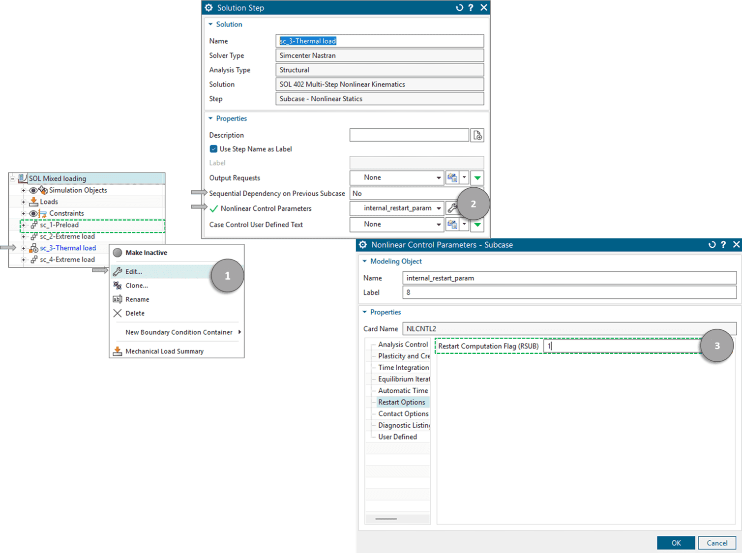 How to setup an internal restart in SOL402.