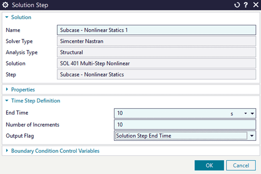 10s 10increments step end time