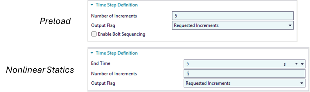 preload nonlinear statics subcases increments e1779365491893