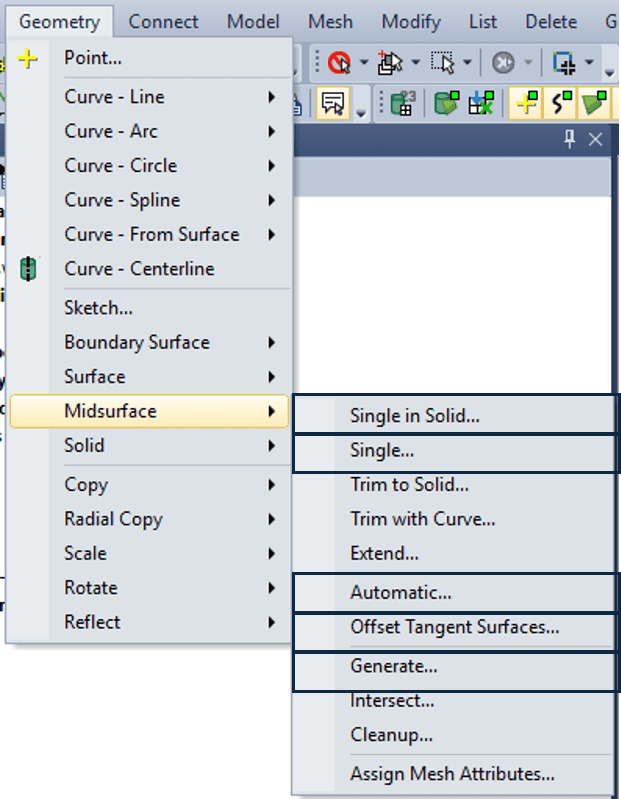 femap midsurface commands