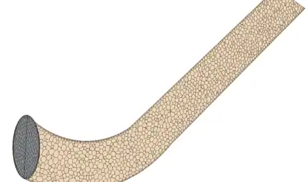 The same bent pipe meshed with the polyhedral mesher