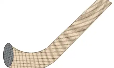 A bent pipe in Simcenter STAR-CCM+ meshed with the trimmed cell mesher, with hexahedral cells cut at the wall