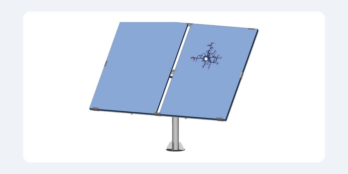 Hailstone impact simulation on a solar panel, with damage spreading from the impact point